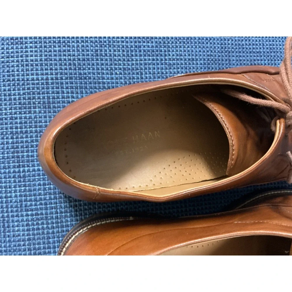 Cole Haan Mens British Tan‎ Leather Apron Toe Derby Shoes Size 11 M C11011